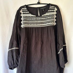 Lane Bryant black peasant top size